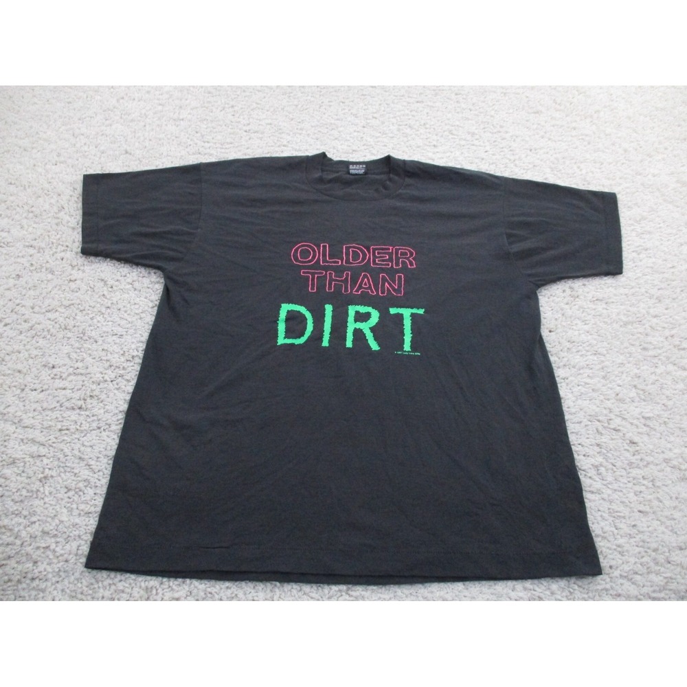 Vintage Funny Shirt Mens Extra Large Black Old Age Comedy Single Stitch USA 90s